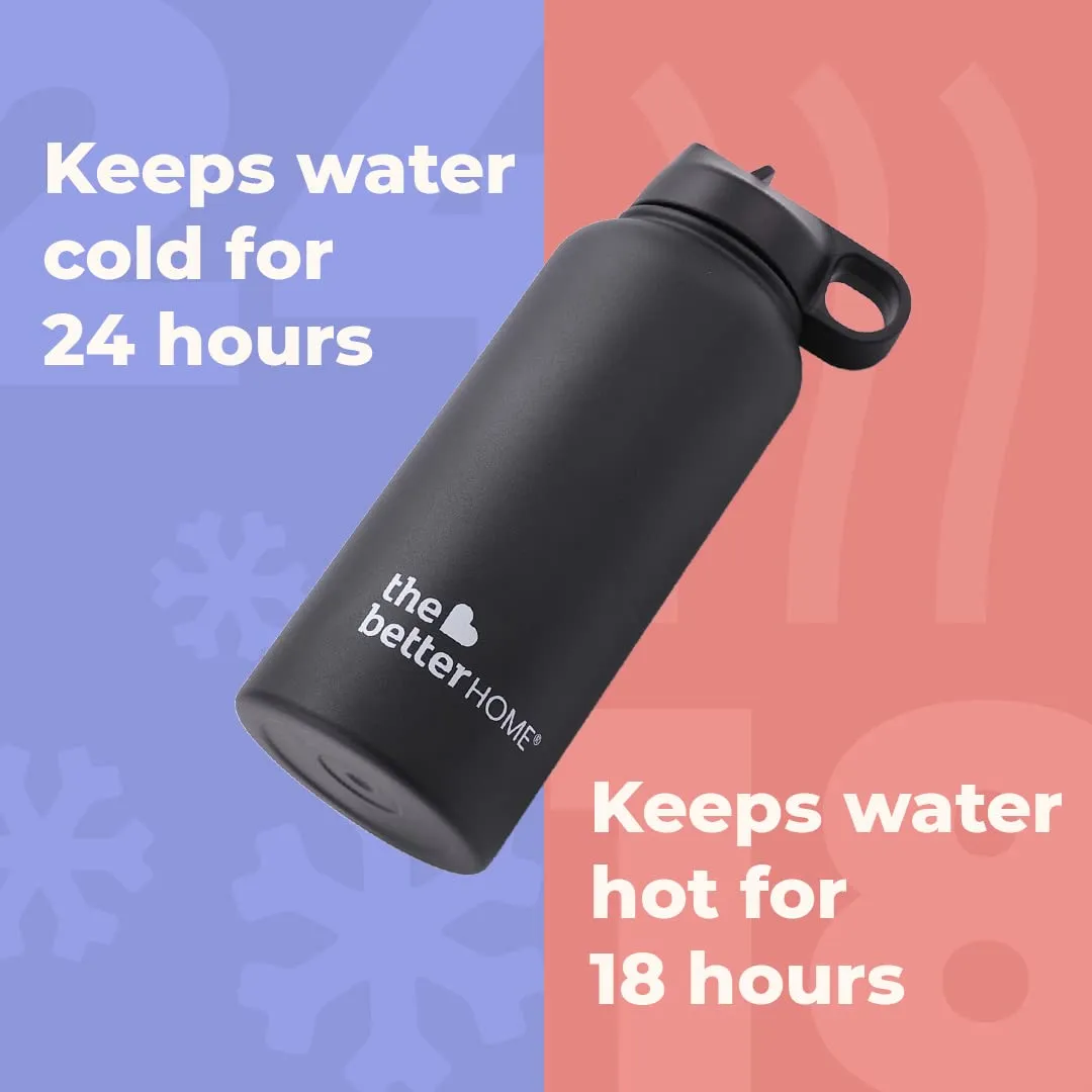 The Better Home 1000 Stainless Steel Insulated Sipper Water Bottle for Adults and Kids 1 Litre (Pack of 2, Green)