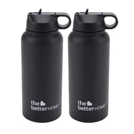 The Better Home 1000 Stainless Steel Insulated Sipper Water Bottle for Adults and Kids 1 Litre (Pack of 2, Green)