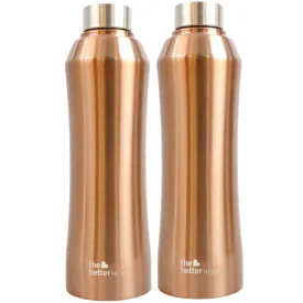 The Better Home 1000 Stainless Steel Water Bottle 1 Litre - Gold | Eco-Friendly, Non-Toxic & BPA Free Water Bottles 1  Litre | Rust-Proof, Lightweight, Leak-Proof & Durable| Pack of 2