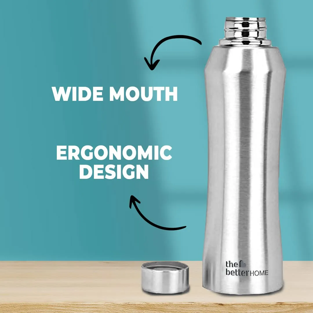 The Better Home 1000 Stainless Steel Water Bottle 1 Litre Silver | Eco-Friendly, Non-Toxic & BPA Free Water Bottles 1  Litre | Rust-Proof, Lightweight, Leak-Proof & Durable Pack Of 1