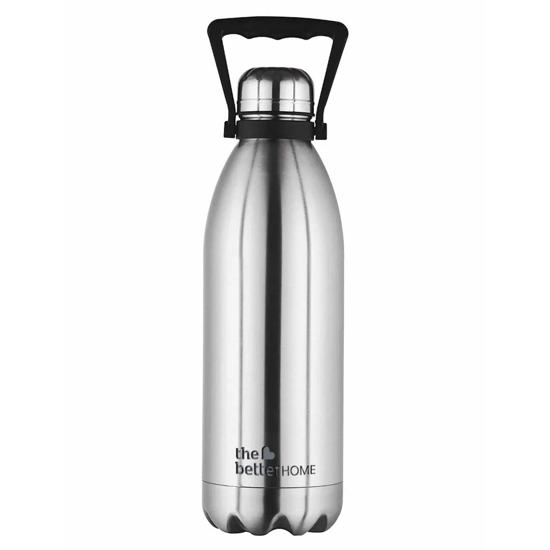 The Better Home 2 Ltrs Thermosteel Bottle | Doubled Wall 304 Stainless Steel | Stays Hot For 18 Hrs & Cold For 24 Hrs | Rustproof & Leakproof | Insulated Water Bottles for Office, Camping, Travel