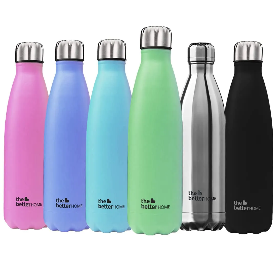 The Better Home 500 ml Thermosteel Bottle | Doubled Wall 304 Stainless Steel | Stays Hot for 18 Hrs & Cold for 24 Hrs | Rustproof & Leakproof | Insulated Water Bottles for Office, Travel | Green