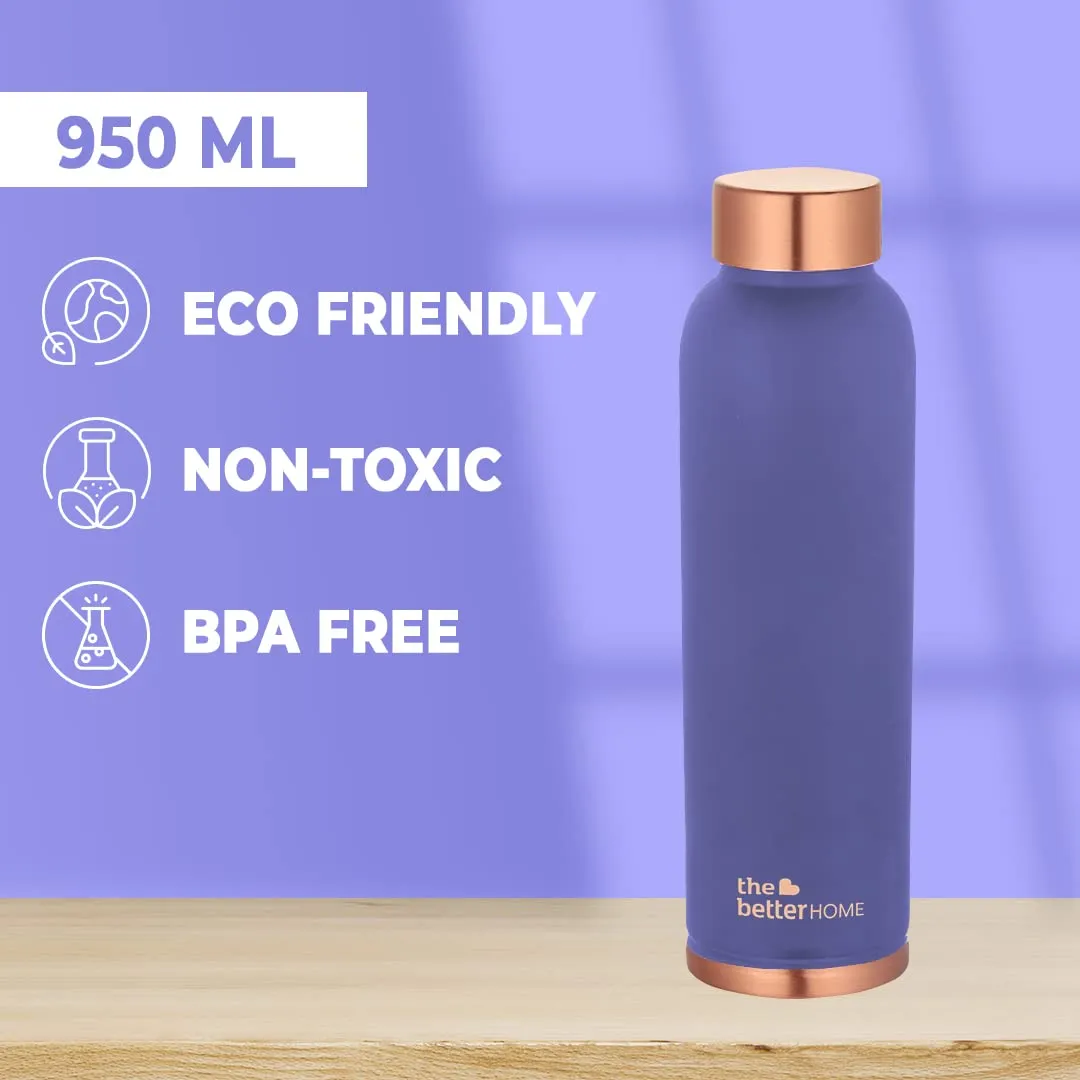 The Better Home Copper Water Bottle 1 Litre-(3Pcs) BPA Free Leak Proof Bottle for School Kids | Non Plastic Bottles for Office 1  Litre Capacity | Water Bottal | Dr Copper Water Bottle | Purple Bottle