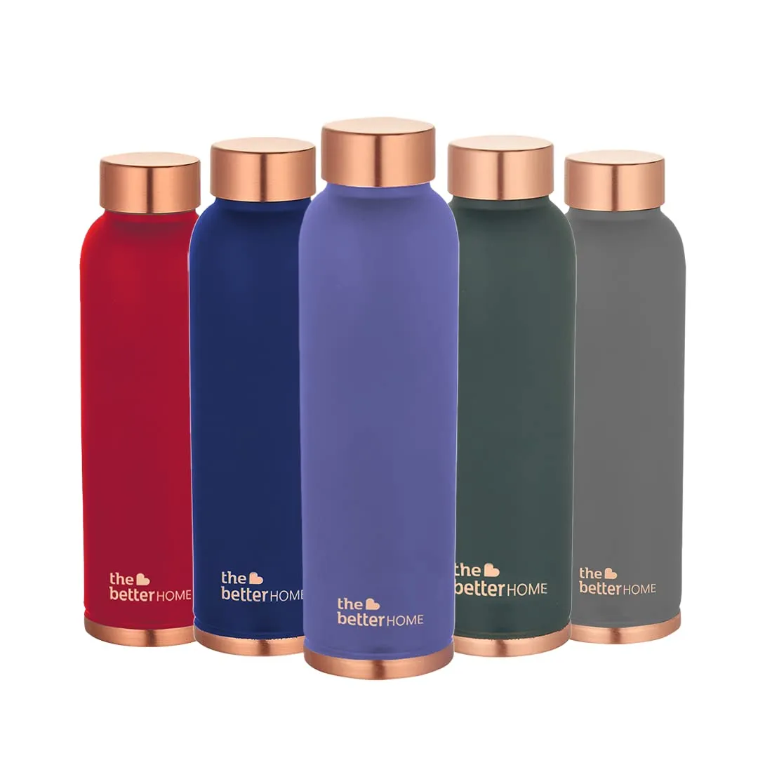 The Better Home Copper Water Bottle 1 Litre | BPA Free Leak Proof Bottle with Anti Oxidant Properties | Copper Water Bottles 1  Litre | 100% Copper Water Bottle | Purple