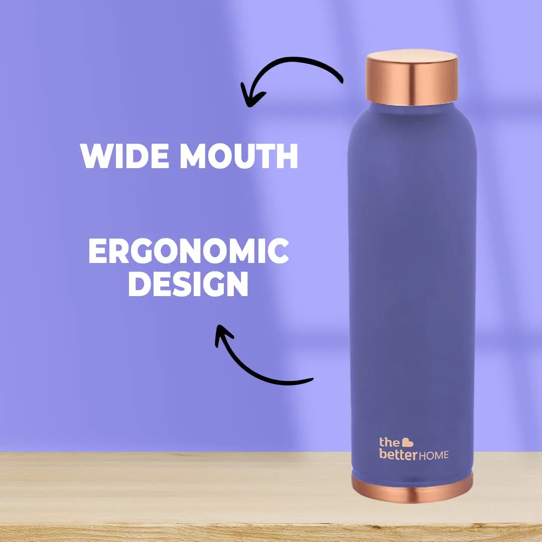 The Better Home Copper Water Bottle 1 Litre | BPA Free Leak Proof Bottle with Anti Oxidant Properties | Copper Water Bottles 1  Litre | 100% Copper Water Bottle | Purple