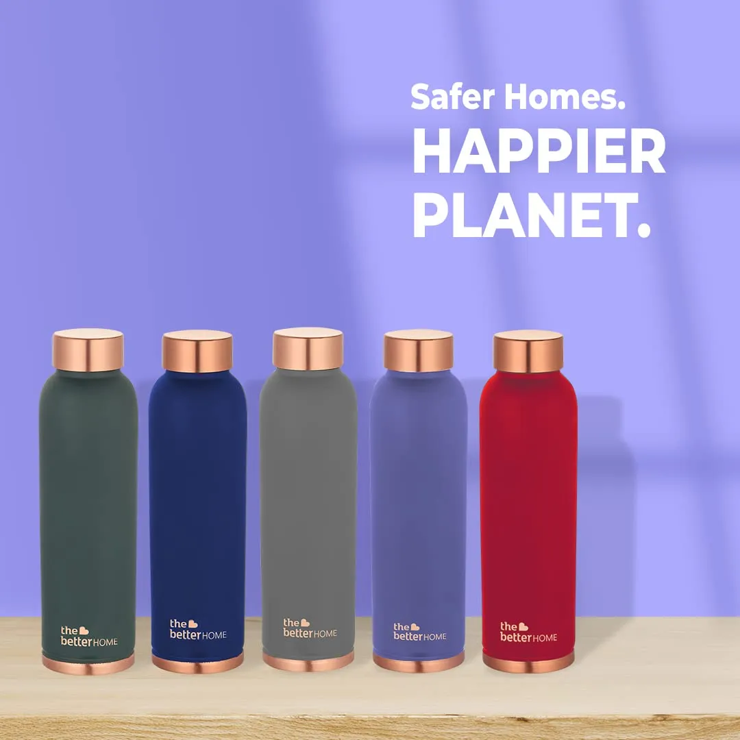 The Better Home Copper Water Bottle 1 Litre | BPA Free Leak Proof Bottle with Anti Oxidant Properties | Copper Water Bottles 1  Litre | 100% Copper Water Bottle | Purple