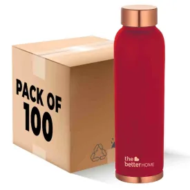 The Better Home Copper Water Bottle 1 Litre(100Pcs) BPA Free Leak Proof Bottle for School Kids | Non Plastic Bottles for Office 1  Litre Capacity | Water Bottal | Dr Copper Water Bottle-Maroon