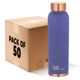 The Better Home Copper Water Bottle 1 Litre(50Pcs) | BPA Free Leak Proof Bottle for School Kids | Non Plastic Bottles for Office 1  Litre Capacity | Water Bottal | Dr Copper Water Bottle -Purple