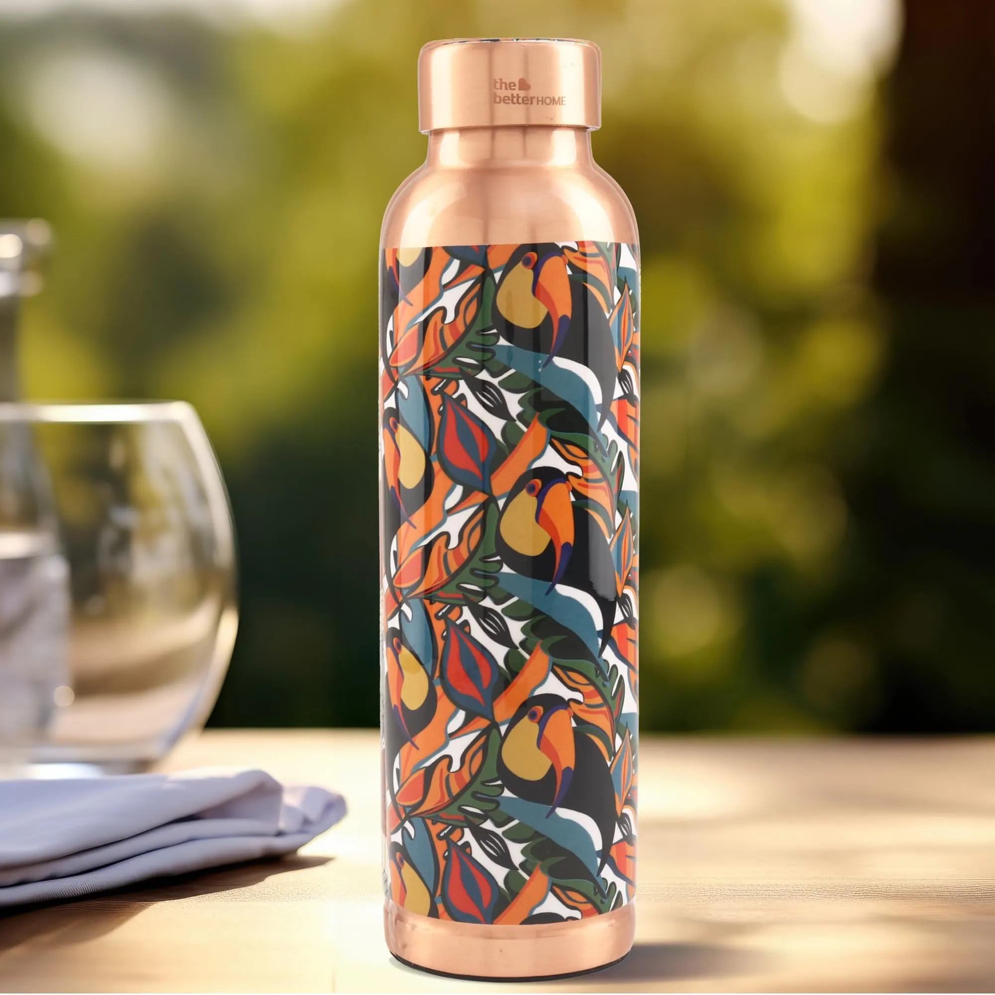 The Copper Water Bottle 950ml | Detox Water Bottle- Immunity Enhancing | Insulated Copper Bottle For Office/Home/Gym | Eco Friendly And Leakproof | Non-Toxic And BPA Free Water Bottle For Kids