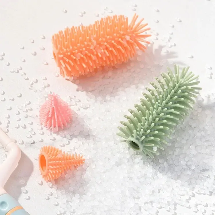 THE LITTLE LOOKERS Silicone Bottle Brush Set with Stand, 360° Rotating Silicone Bottle Cleaning Brush Cleaner Set, Long Handle 4 in 1 Multipurpose Silicone Baby Bottle Straw Cleaner Brush