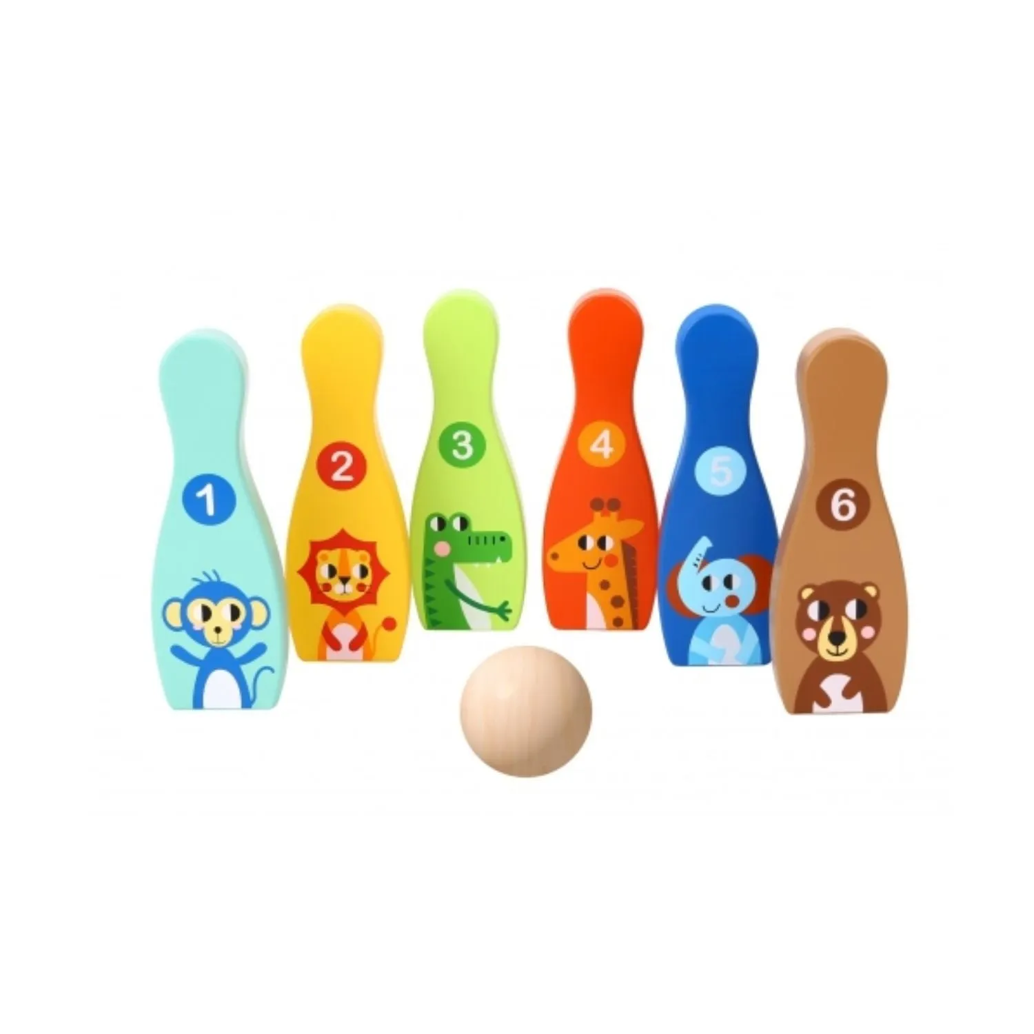 Tooky Toys Wooden Bowling Game