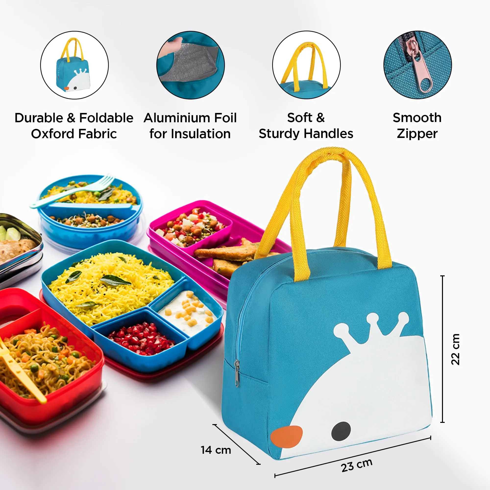 UMAI Insulated Tiffin Lunch Bag| Leakproof, Waterproof, Lightweight Storage Bag | Multipurpose -Office, School, Outdoor Activities (Turquoise)