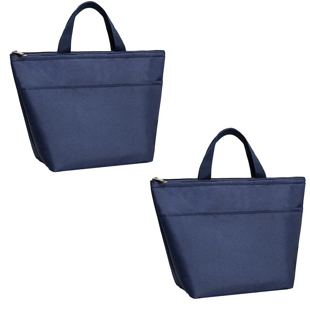 US 1-2Pcs Portable Lunch Tote Bag Oxford Thermal Insulated Storage Container Box