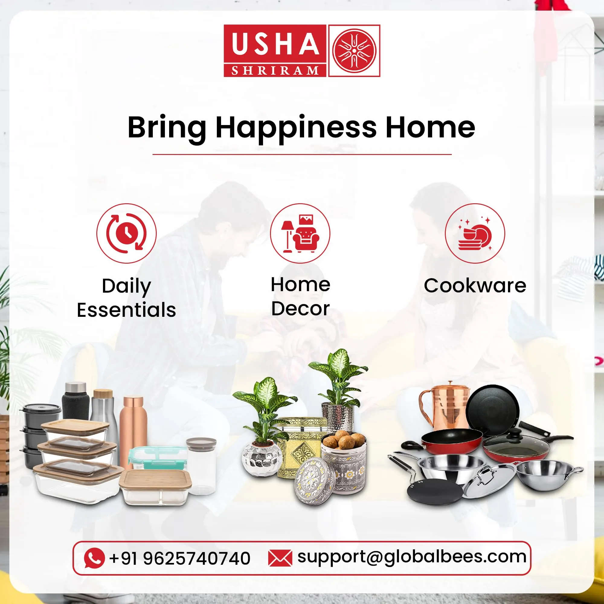 USHA SHRIRAM Melamine 6 Plate Set | Fibre Dinner Set for Family | Melamine Set | Unbreakable | Heat Resistant| Durable| Shatter Resistant | Light Weight| BPA Free (Blue Bail)