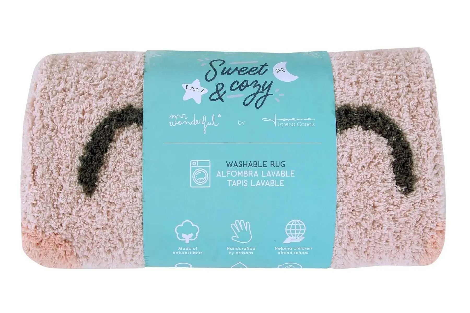 Washable cotton rug "happy heart"