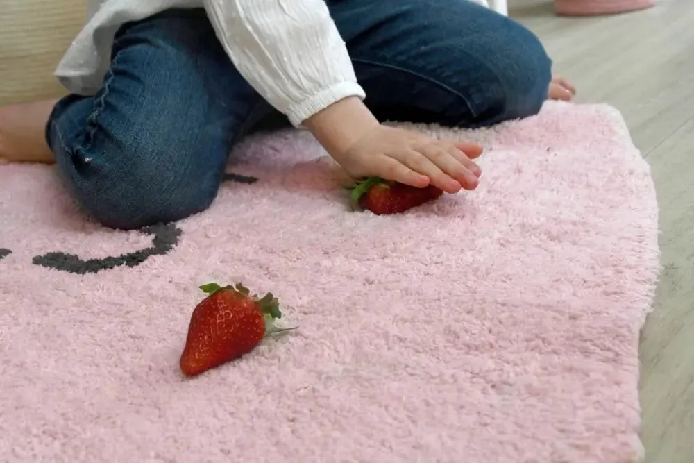 Washable cotton rug "happy heart"