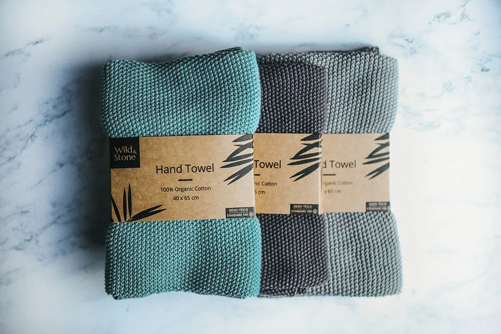 Wild & Stone Organic Cotton Hand Towels - Dove Grey